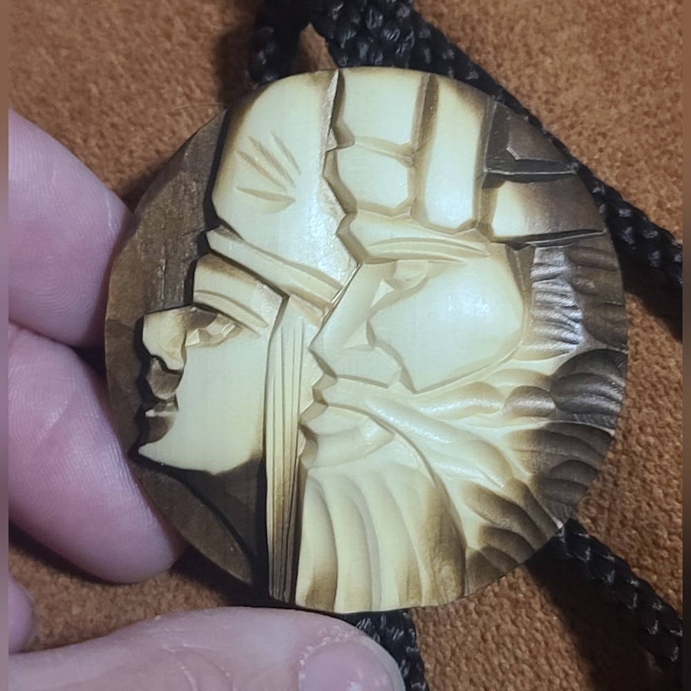 Handcrafted Wooden Double Sided Vintage Bolo